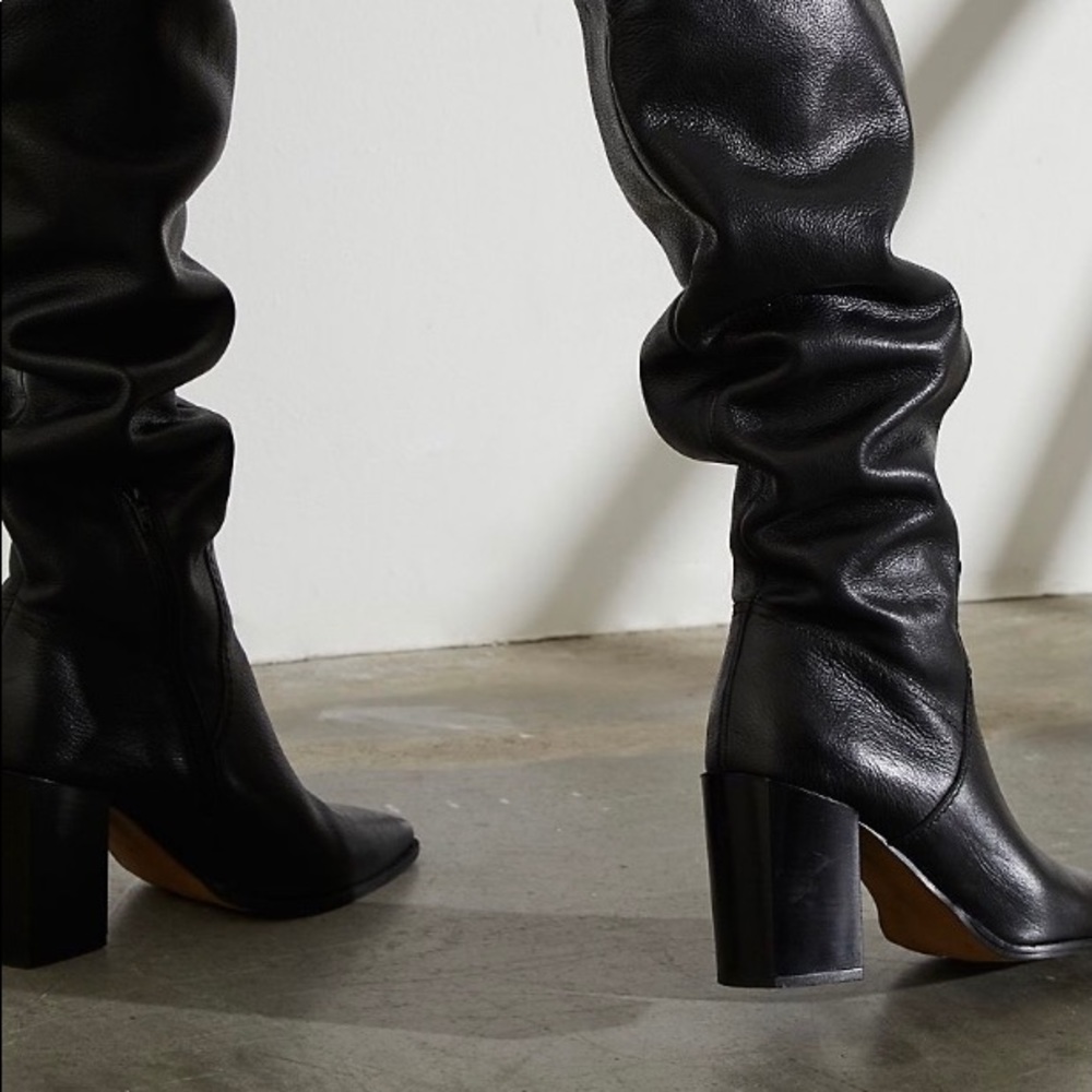 Free People Black Over the Knee Boots